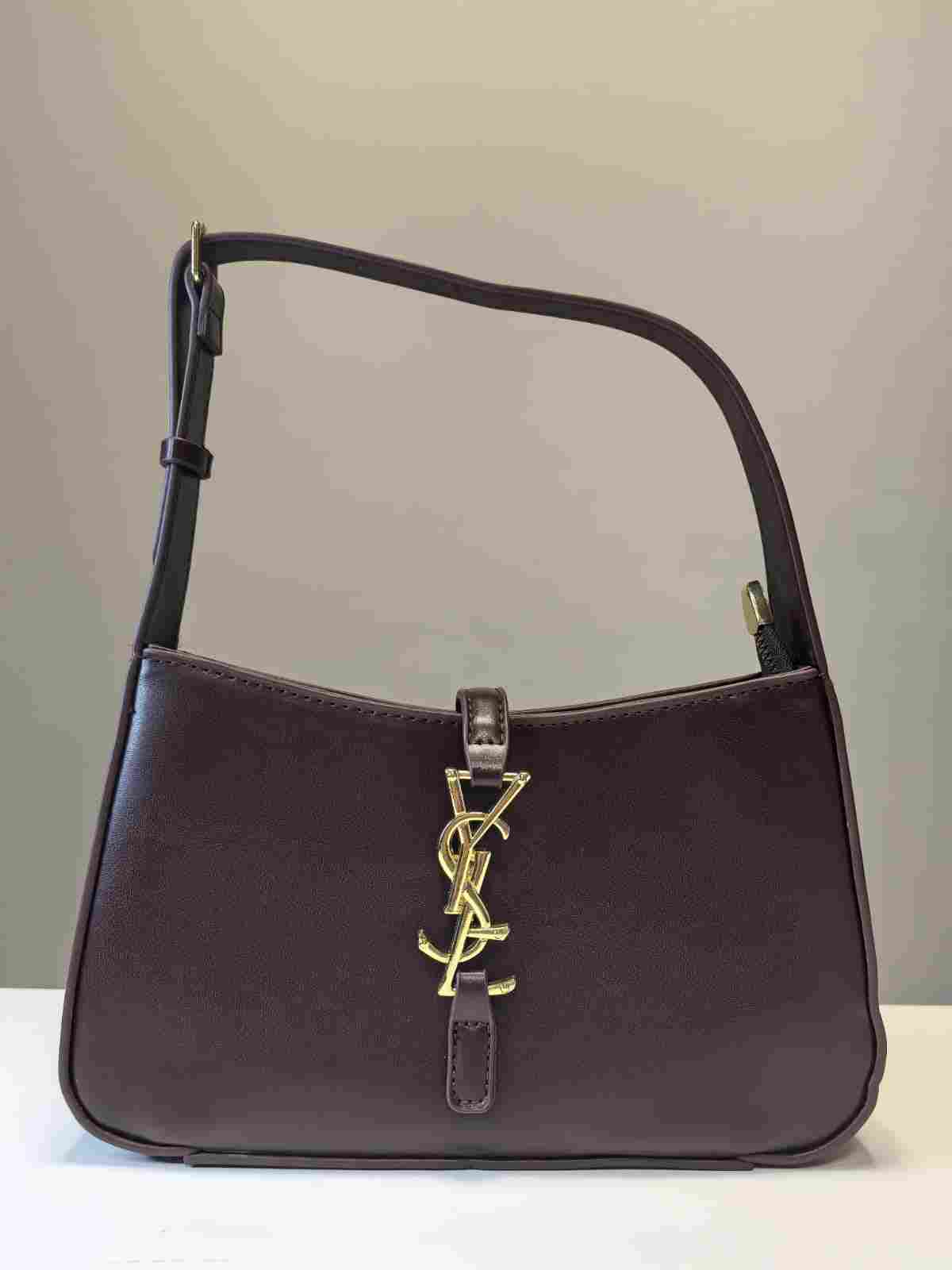 Mini Leather Handbag - Dark Brown