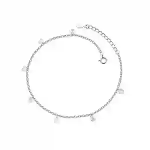 925 sterling silver rhinestone irregular minimalist anklet